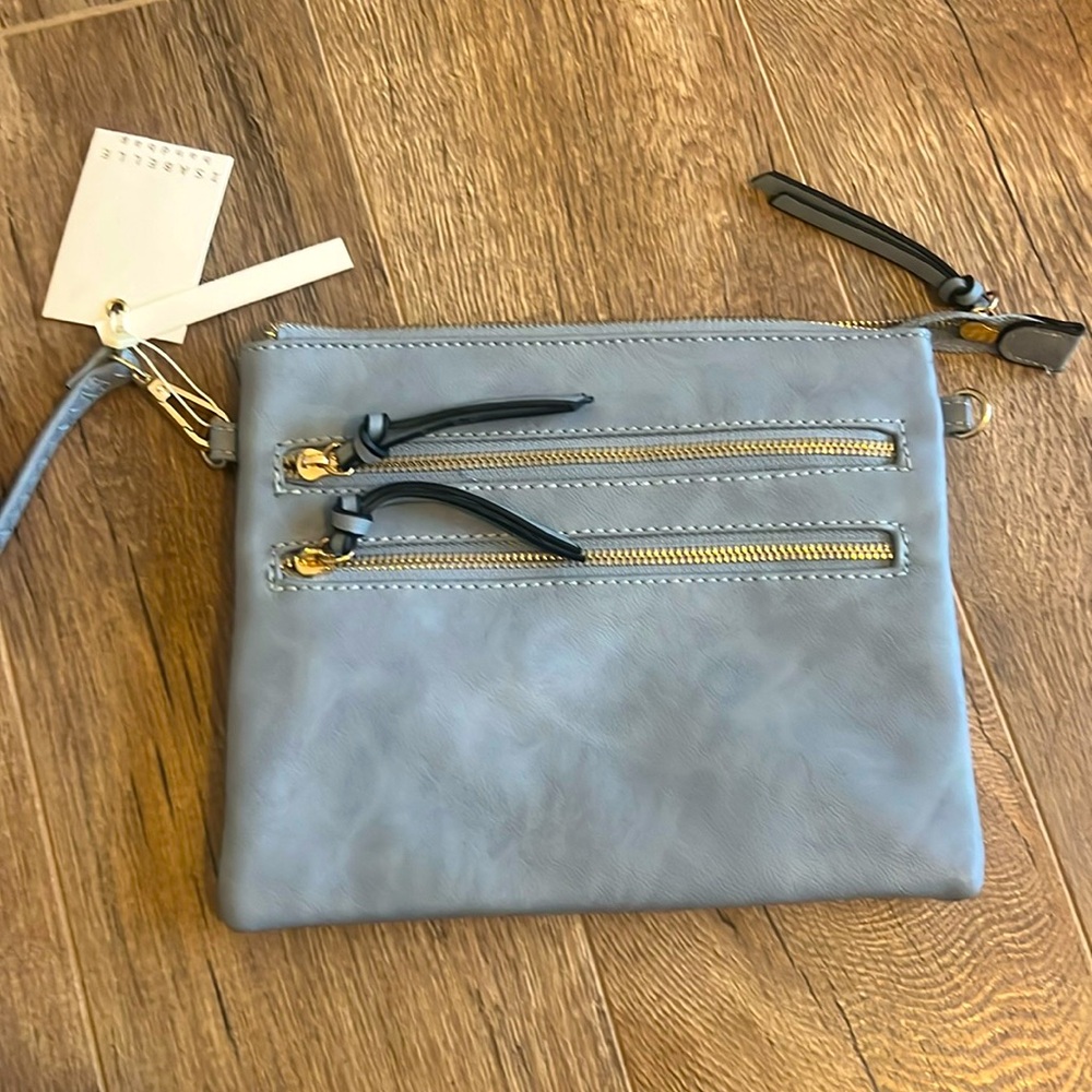 NWT- Blue-Gray clutch